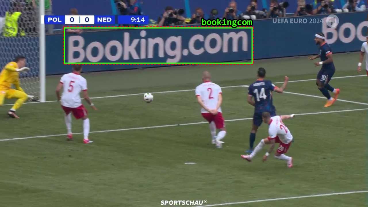 Sponsorship exposure of booking.com on a stadium LED-board during the UEFA EURO 2024